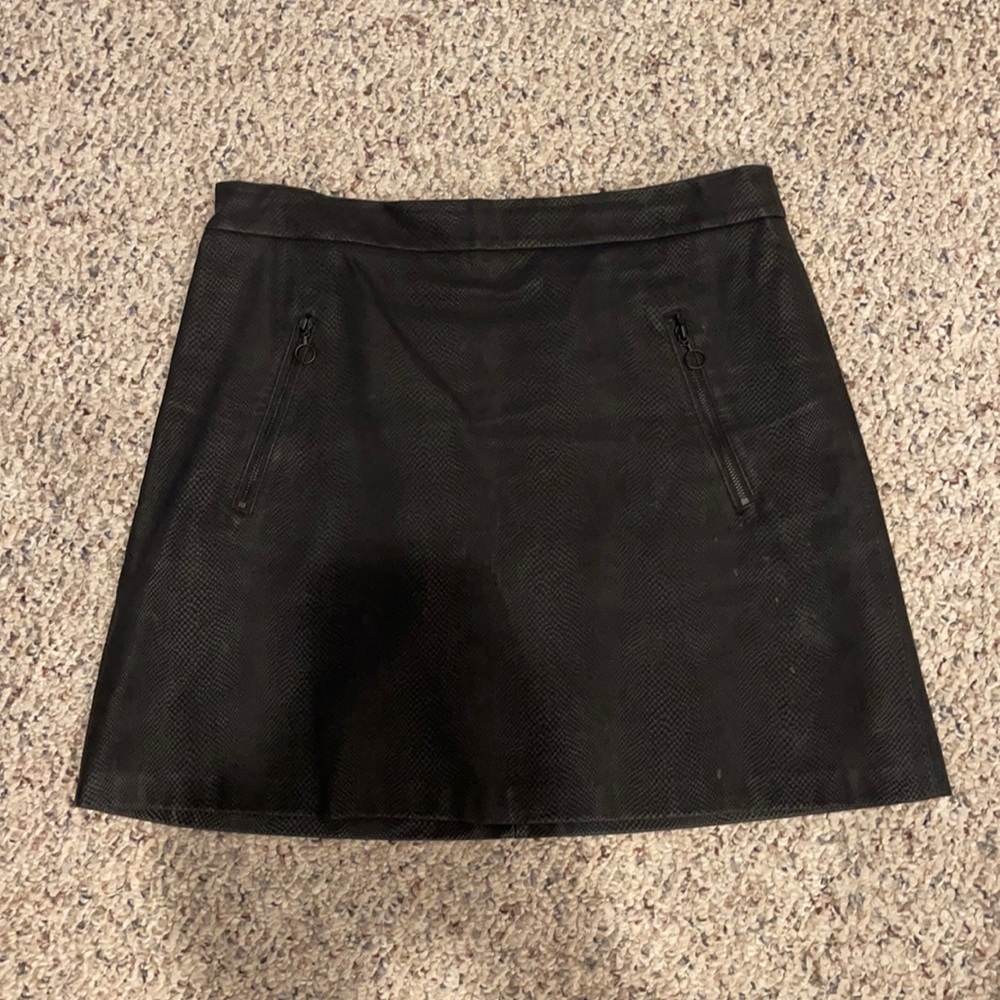 Zara Faux snake leather black mini skirt